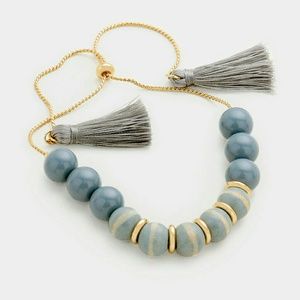 Beaded Double Tassel Bracelet